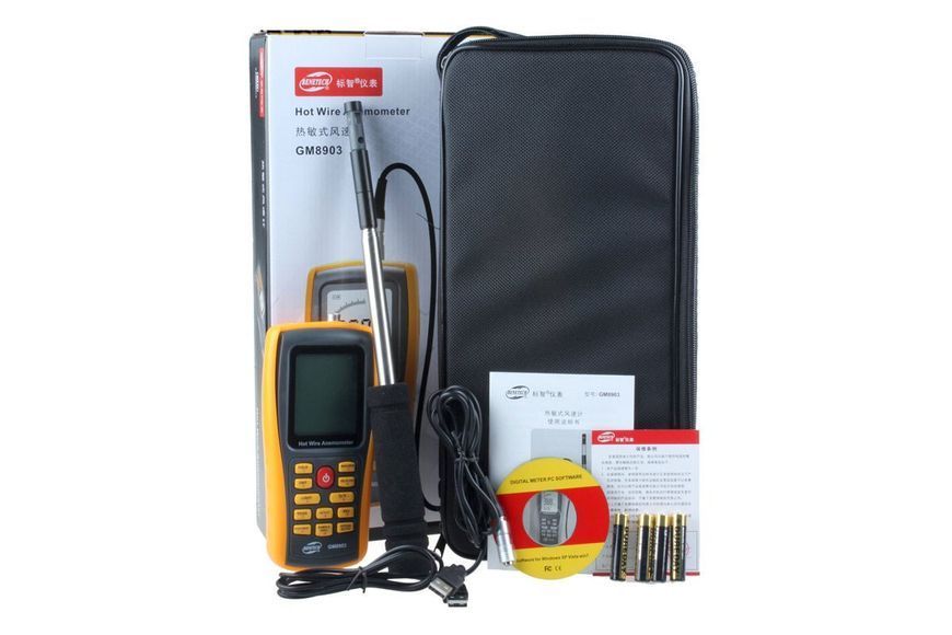 Анемометр з трубкою Піто USB (0,3 ~ 30 м / с) GM8903 фото