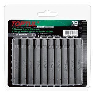 Набор бит 10мм L75мм HEX 6мм 10ед. на блистере TOPTUL FSDB1206G FSDB1206G фото