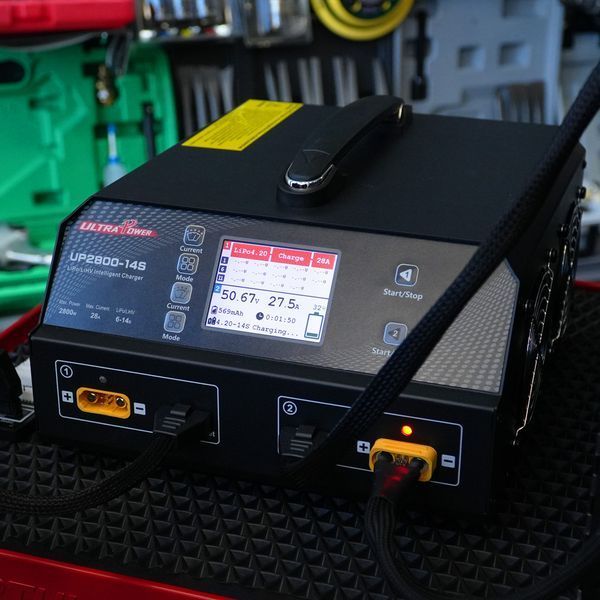 Зарядное устройство 2-канальное 28А 6-14S LiPo/LiHV 2800Вт 220В UP2800-14S PROTESTER UP2800-14S фото
