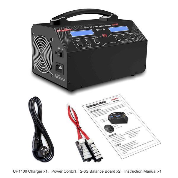 Зарядное устройство 2-канальное 2x22А 2-6S LiPo/LiHV 1100Вт 220В UP1100 PROTESTER UP1100 фото