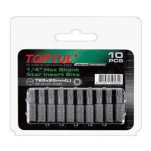 Набор бит 1/4" L25мм T40 10ед. на блистере TOPTUL FSEA0840G FSEA0840G фото